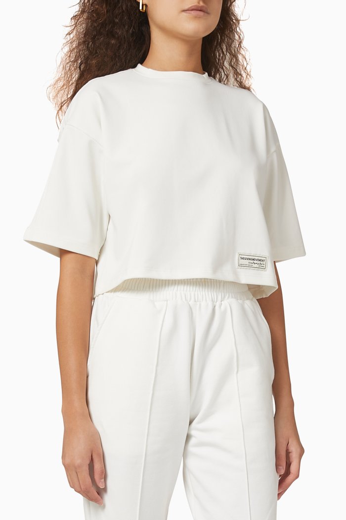 Crop Boxy Fit T-shirt, White