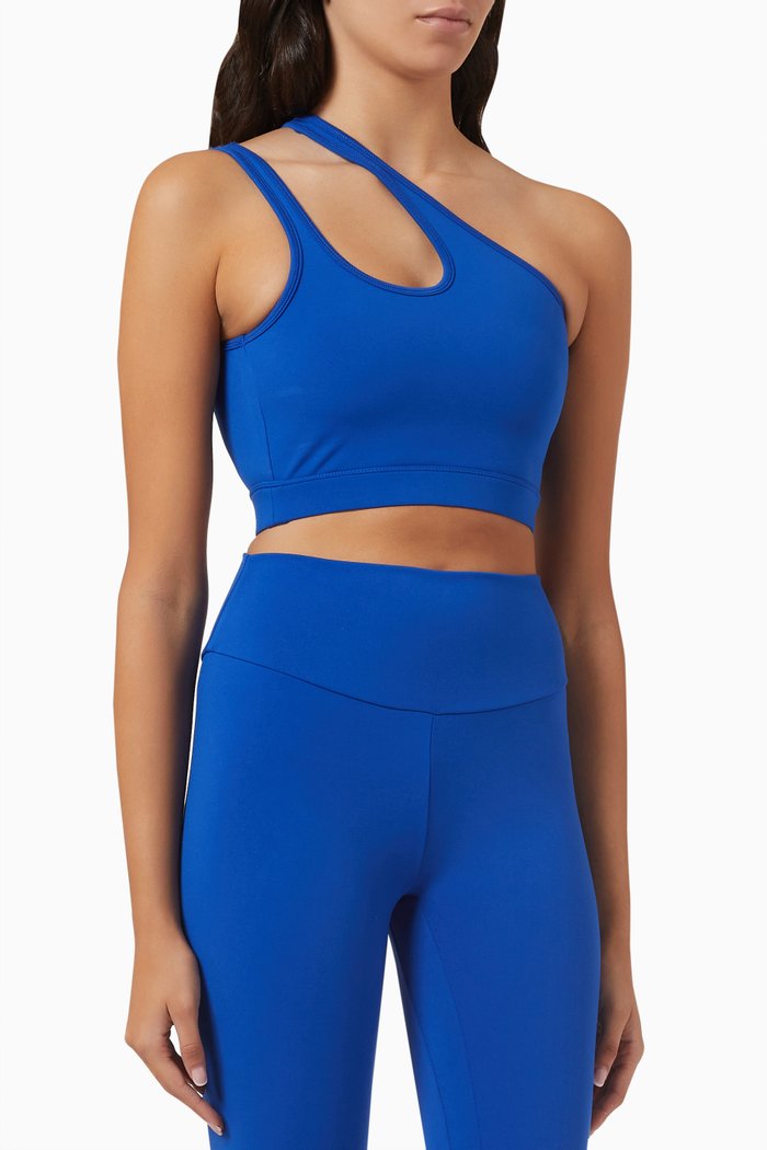

Softskin Asymmetric Sports Bra, Blue