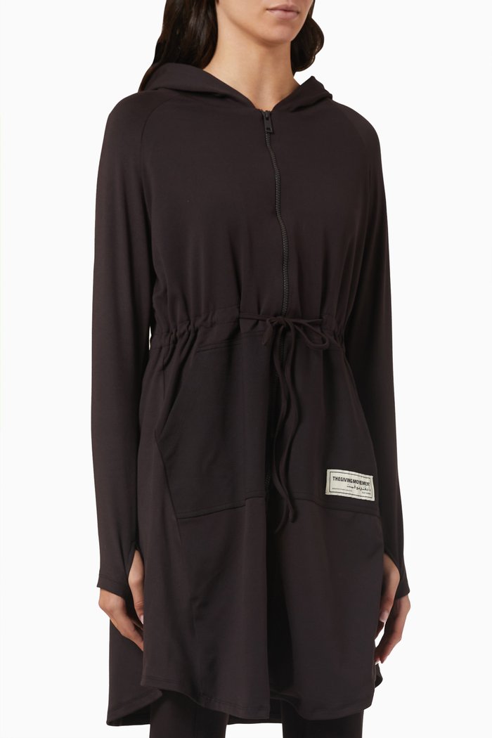

Softskin Modest Hooded Jacket, Black