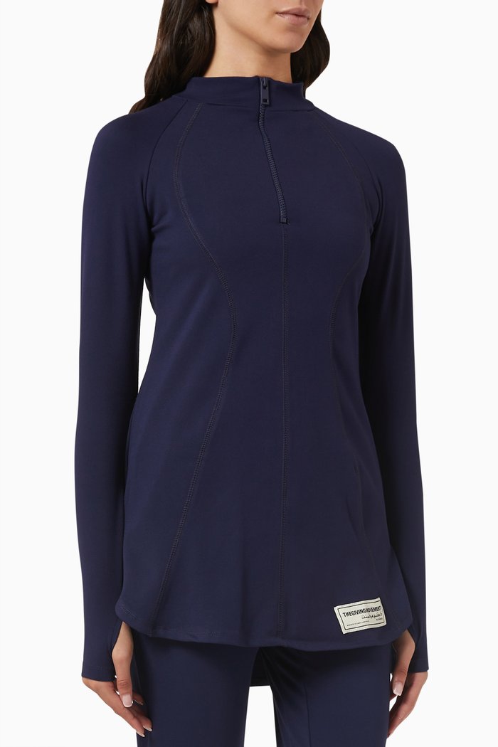 

Modest Top in Recycled Blend, Blue