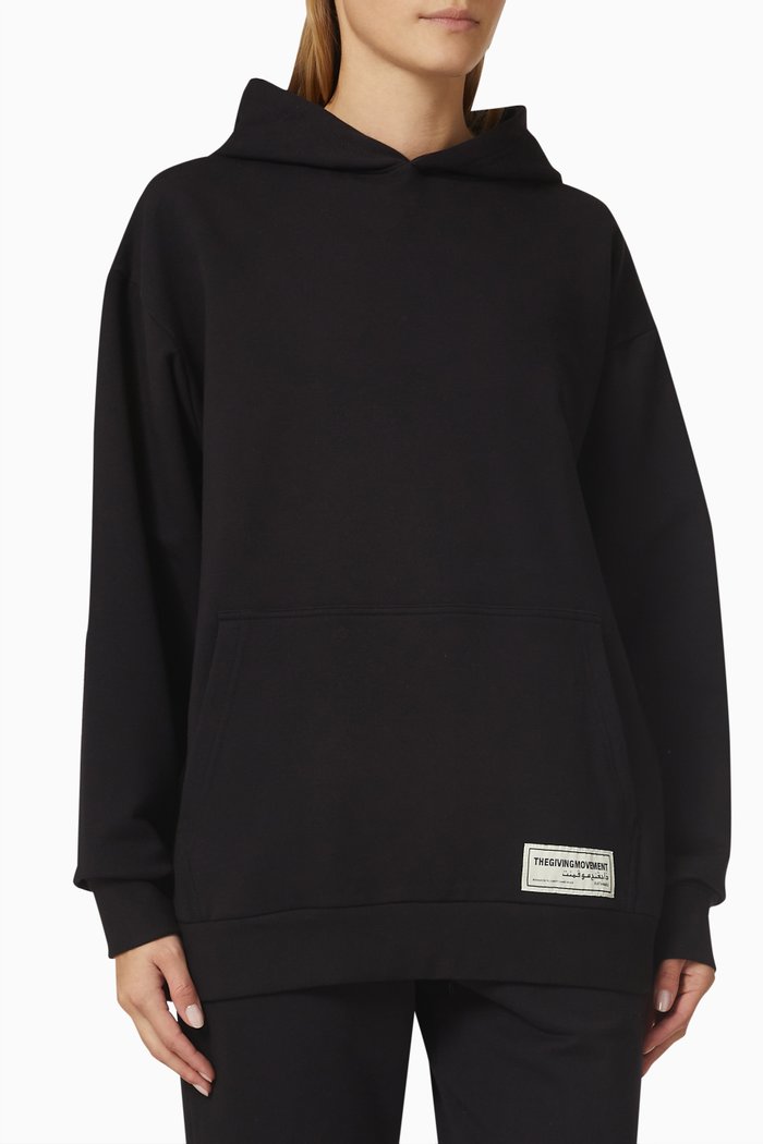 

Oversized Hoodie in Organic Cotton, Black