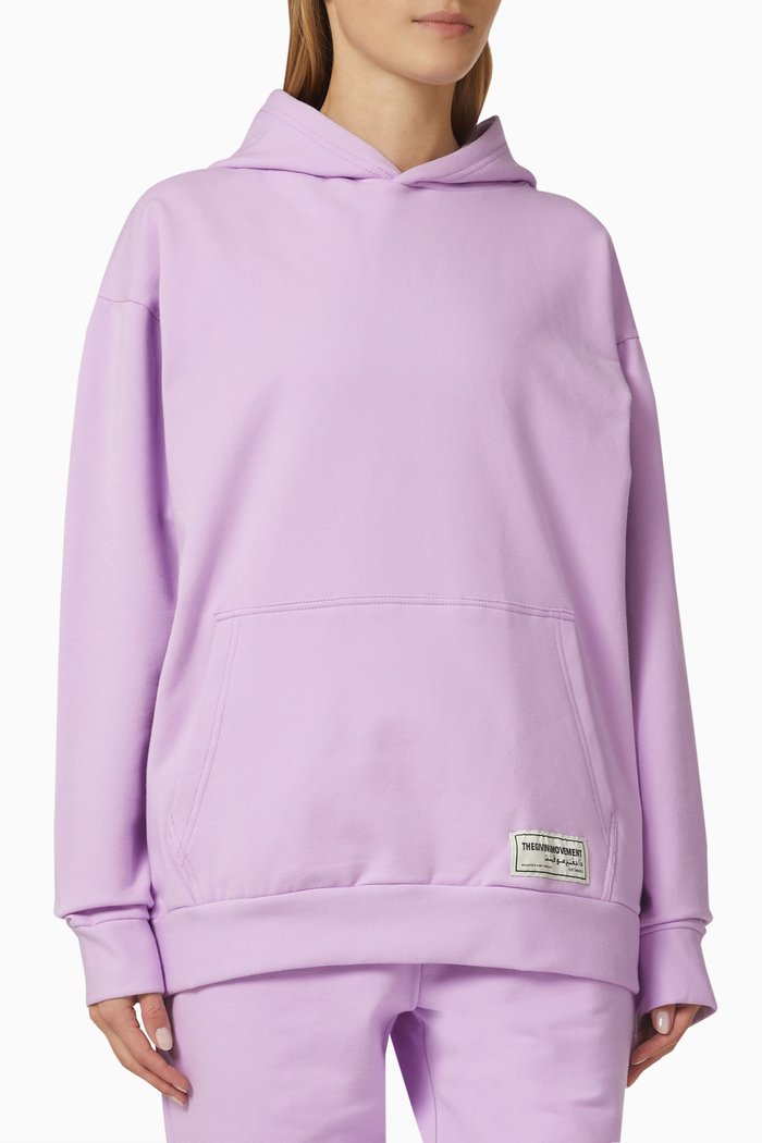 

Oversized Hoodie in Organic Cotton, Purple