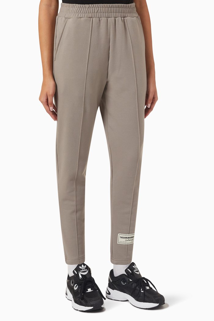 

Tapered Fit Sweatpants in Organic Cotton, Brown