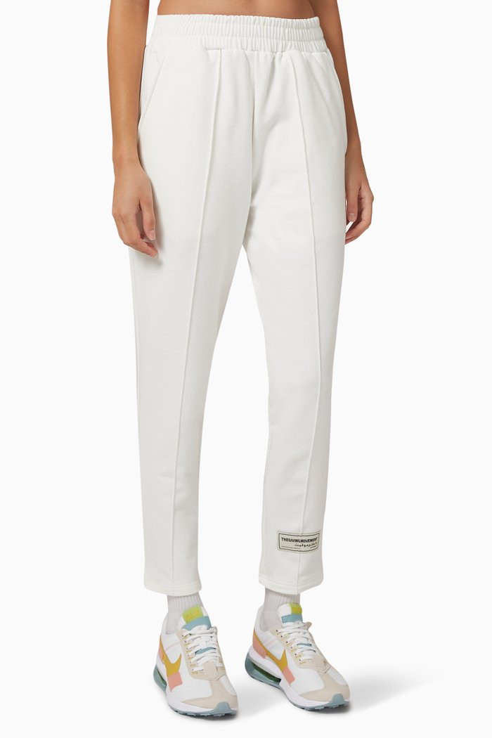

Tapered Fit Sweatpants in Organic Cotton, White