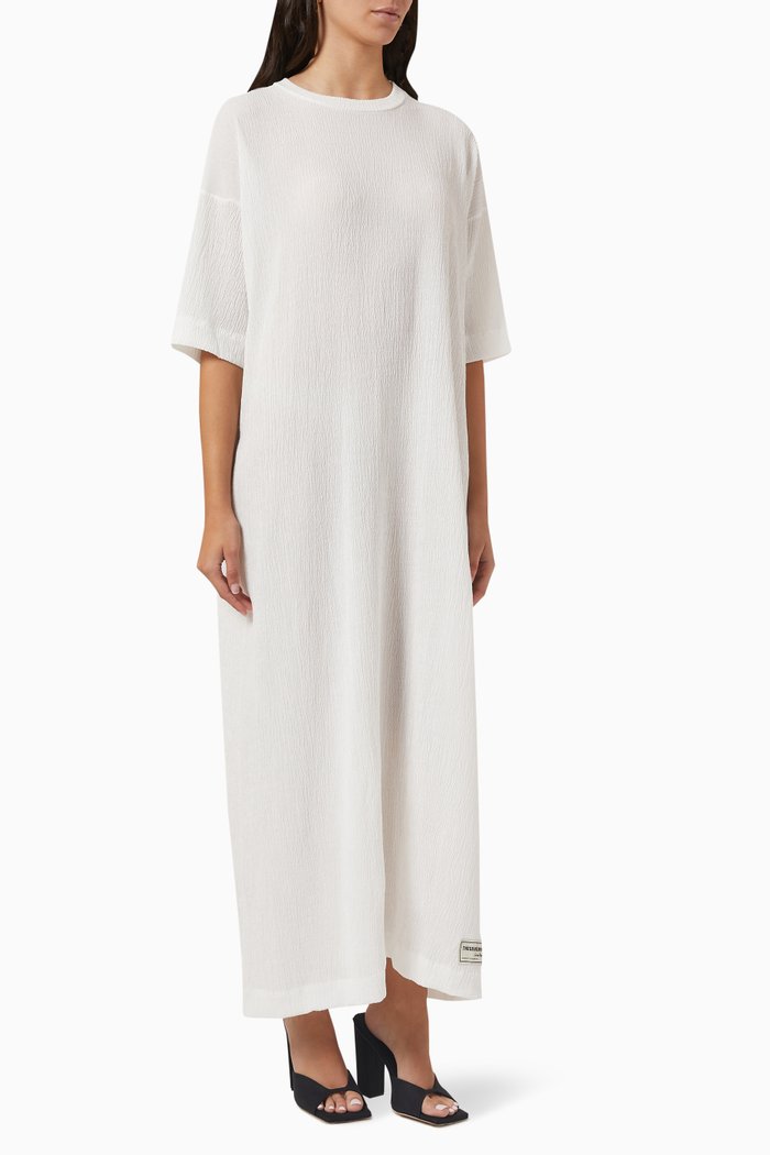 

Modest Crinkle Dress, White