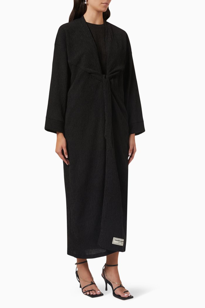 Modest Crinkle Abaya, Black