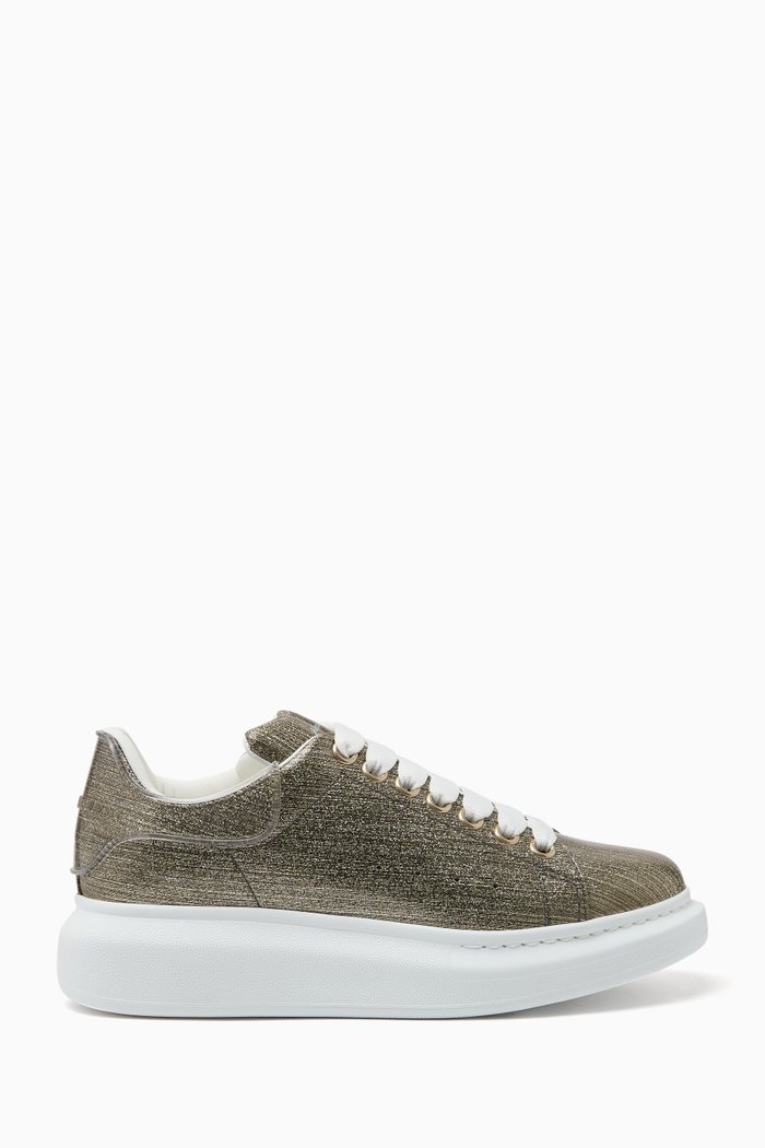 

Oversized Sneakers in Metallic-fabric, Black