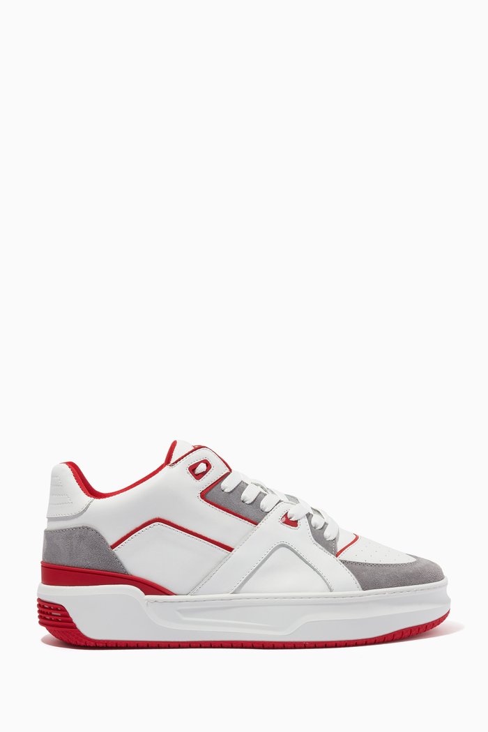 

Luxury Courtside Low-top Sneakers in Leather, White
