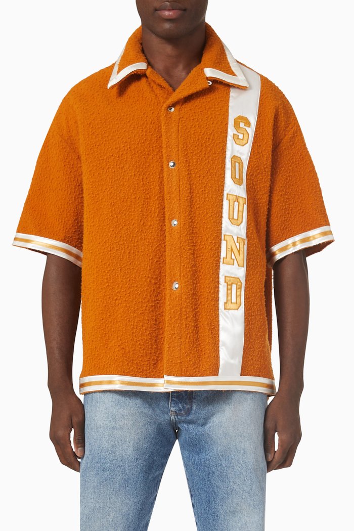 

Rib.Ta Bowling Shirt in Fleece, Orange
