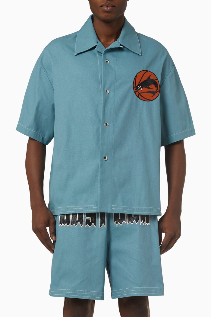 

Islanders Shirt in Cotton, Blue