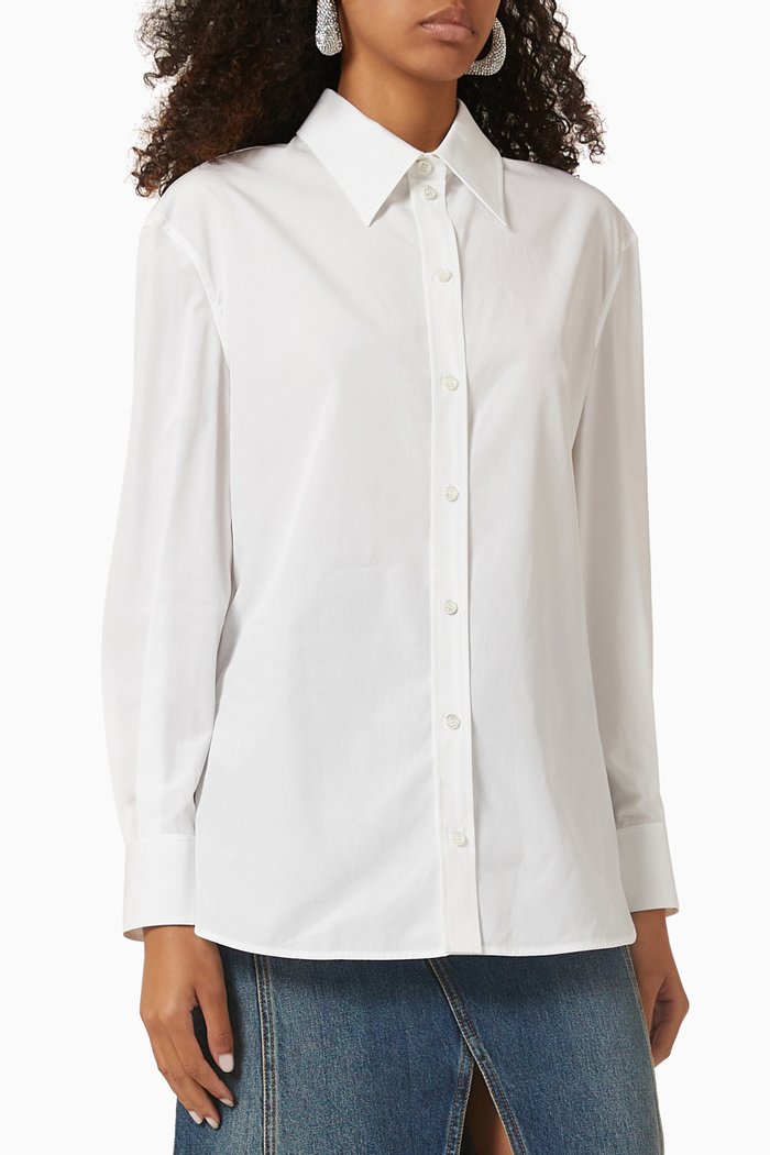 

Oversized Shirt in Cotton-poplin, White