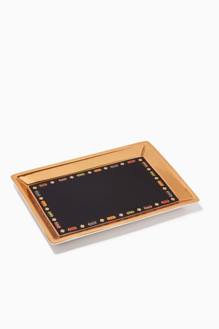 

Metallic Gold Rainbow Baguette Jewellery Tray