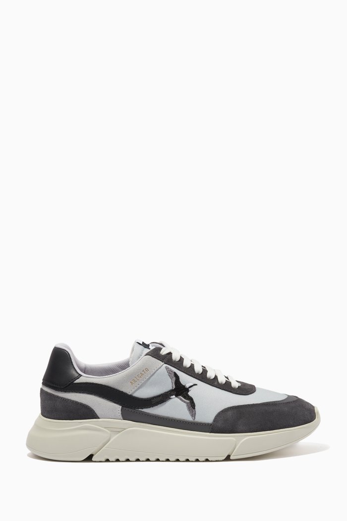 

Genesis Stripe Bee Bird Sneakers in Leather, Grey