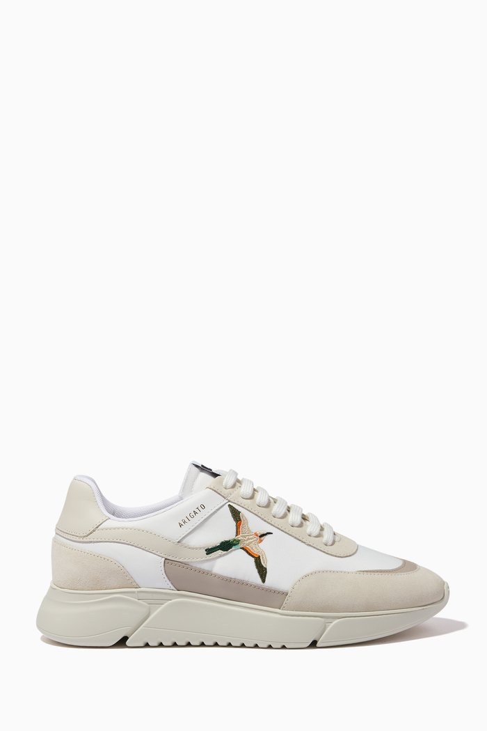

Genesis Stripe Bee Sneakers in Mixed Materials, White