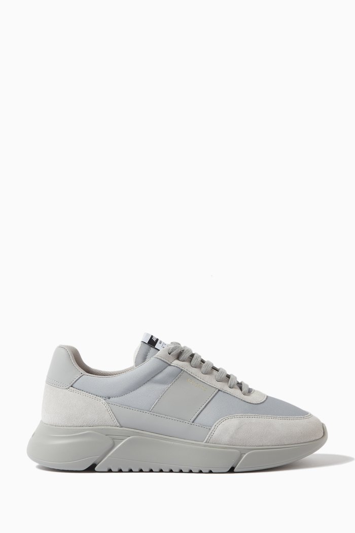 

Genesis Vintage Runner Sneakers in Leather & Recycled Nylon, Grey