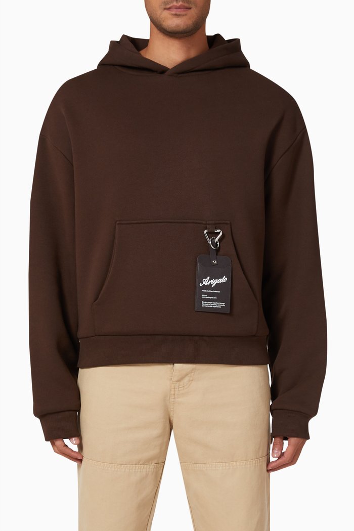 

Title Hoodie in Organic Cotton, Brown