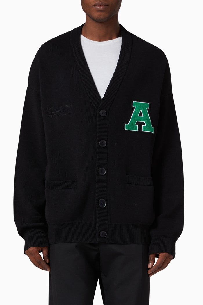 

Singular Knitted Cardigan in Cotton, Black