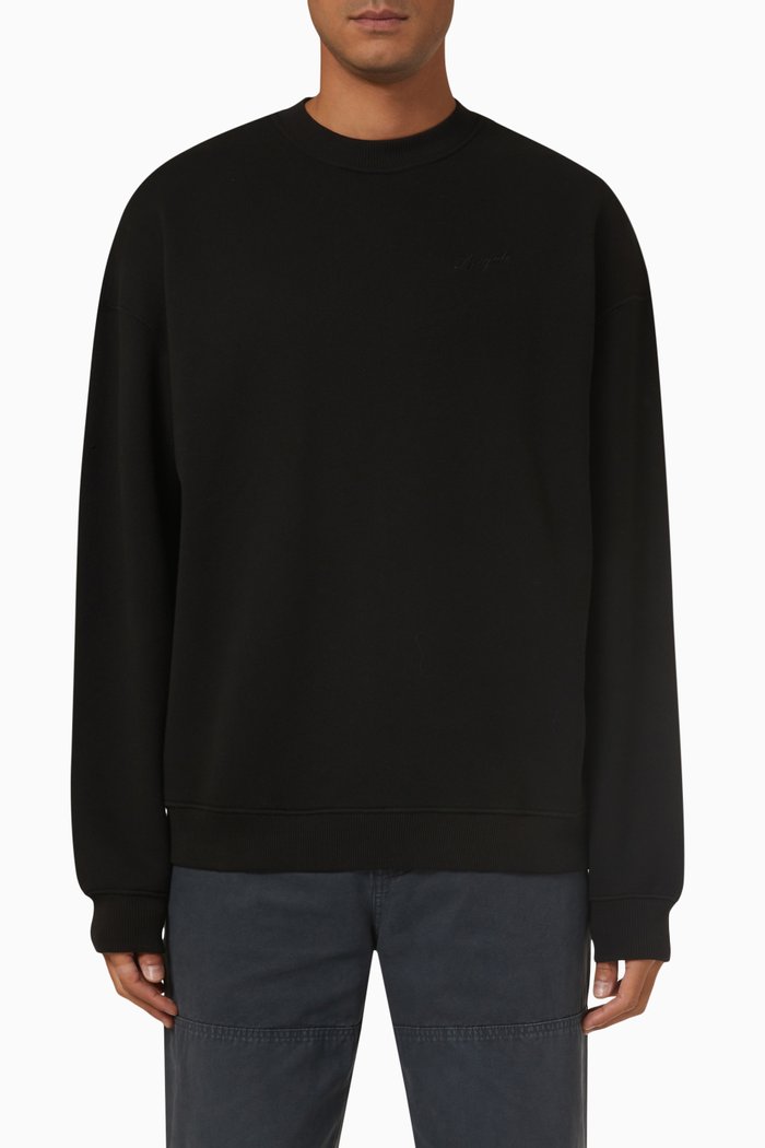 

Primary Logo-embroidered Sweatshirt in Organic Cotton, Black