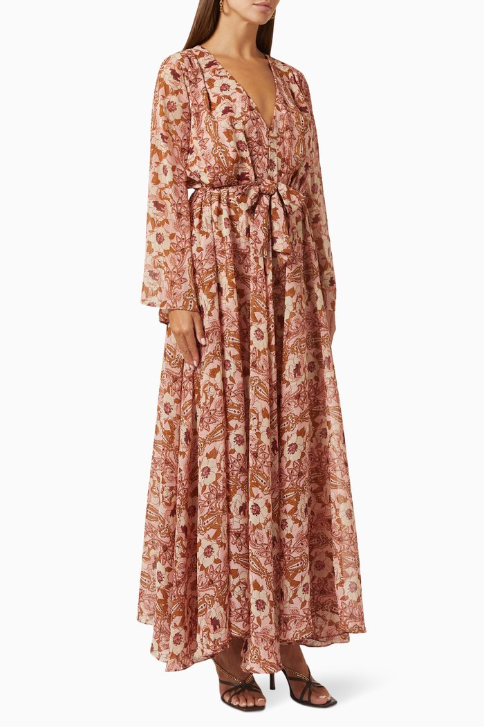 

Gia Maxi Dress in Chiffon, Brown