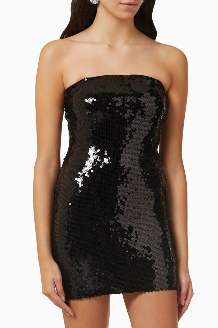 

Gisele Sequinned Mini Dress, Black