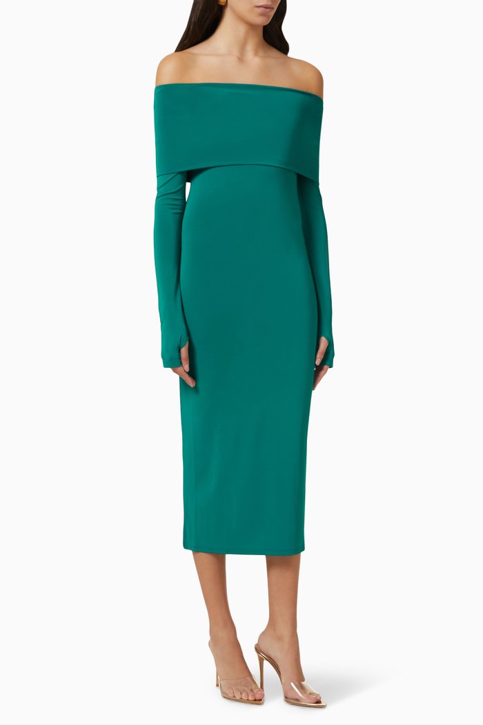 Kaia Midi Dress in Crepe-jersey, Green