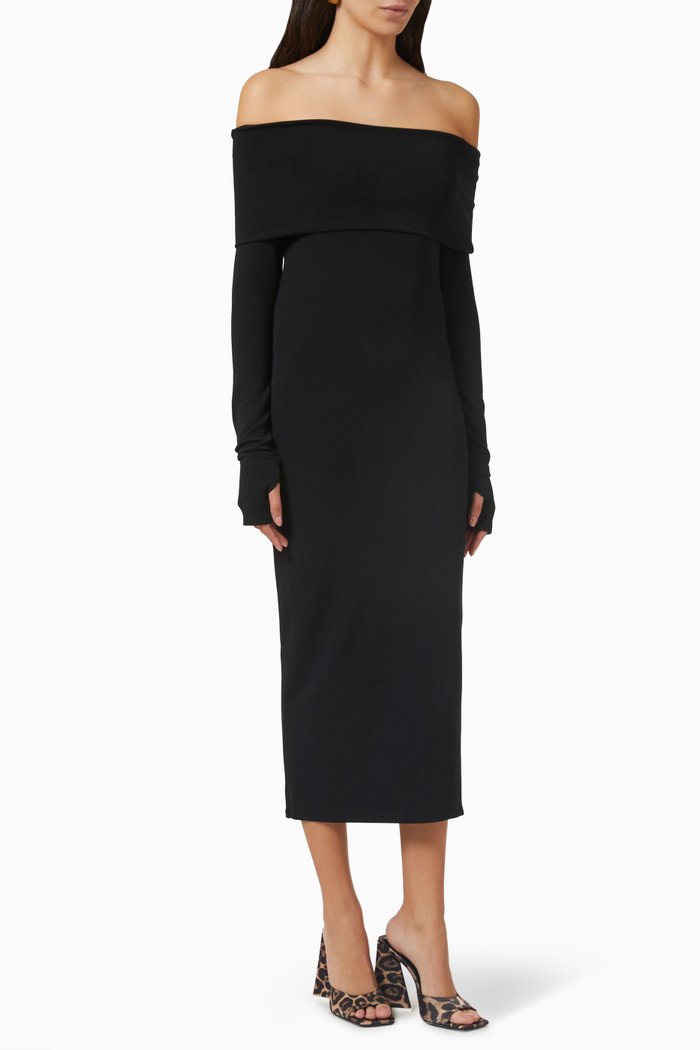 

Kaia Midi Dress in Crepe-jersey, Black