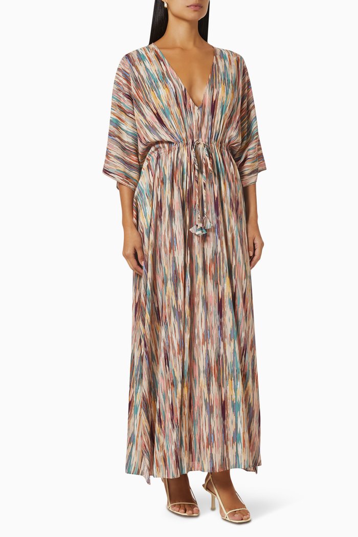 

Rena Kaftan Dress in Cotton-blend, Multicolour