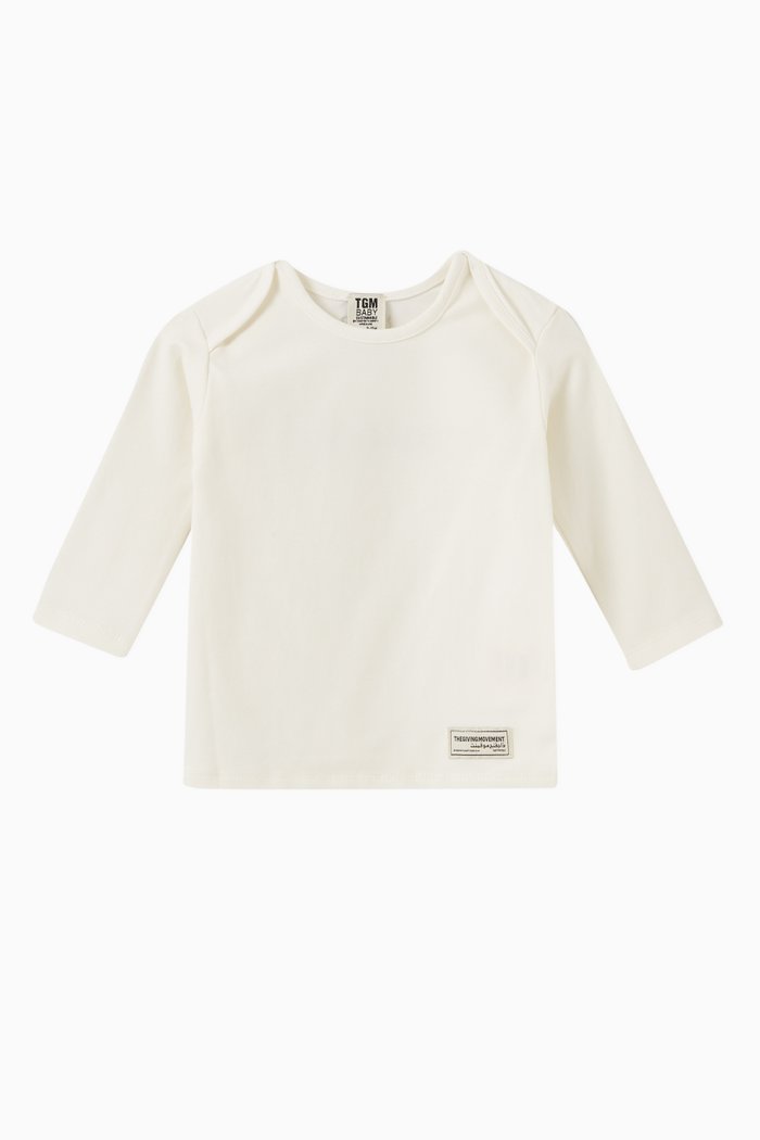 

Logo Long-Sleeved Top in Organic Cotencel, White