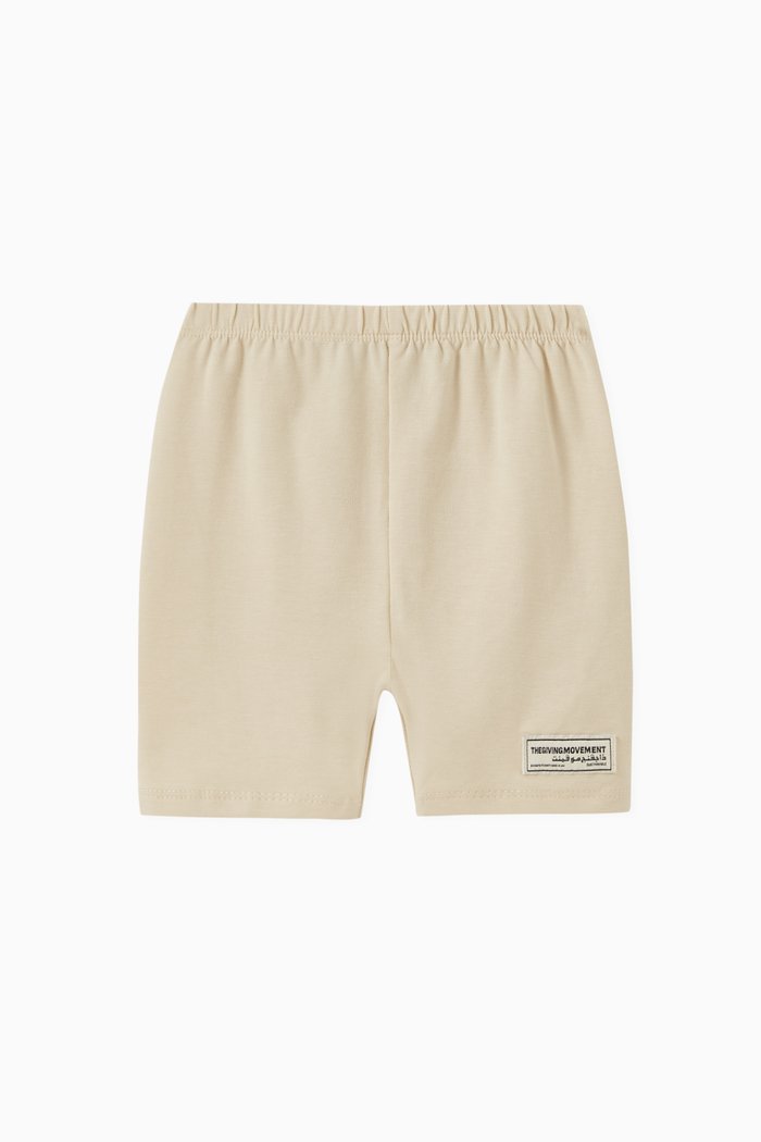 Logo Shorts in Organic Cotencel, Neutral