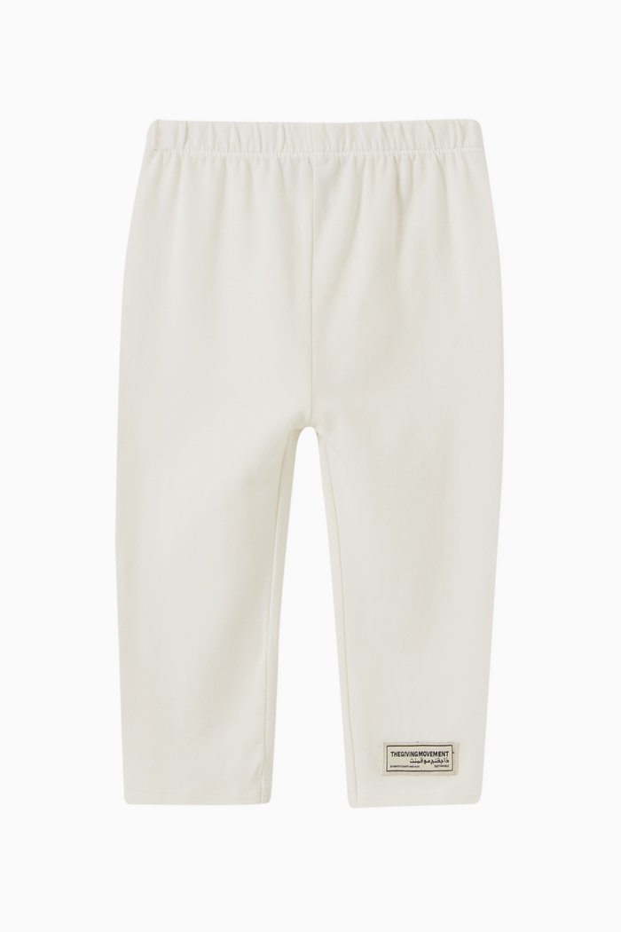 Logo Leggings in Organic Cotencel, White