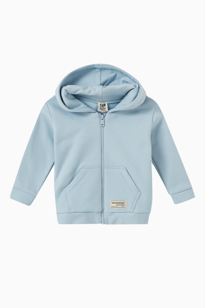 Logo Hoodie in Organic Cotencel, Blue