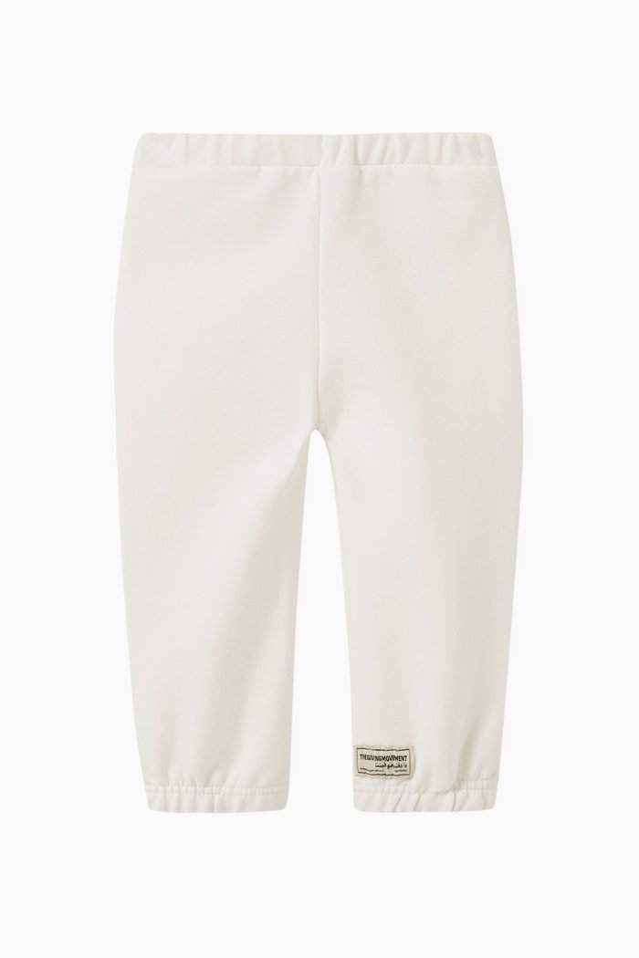 Logo Joggers in Organic Cotencel, White