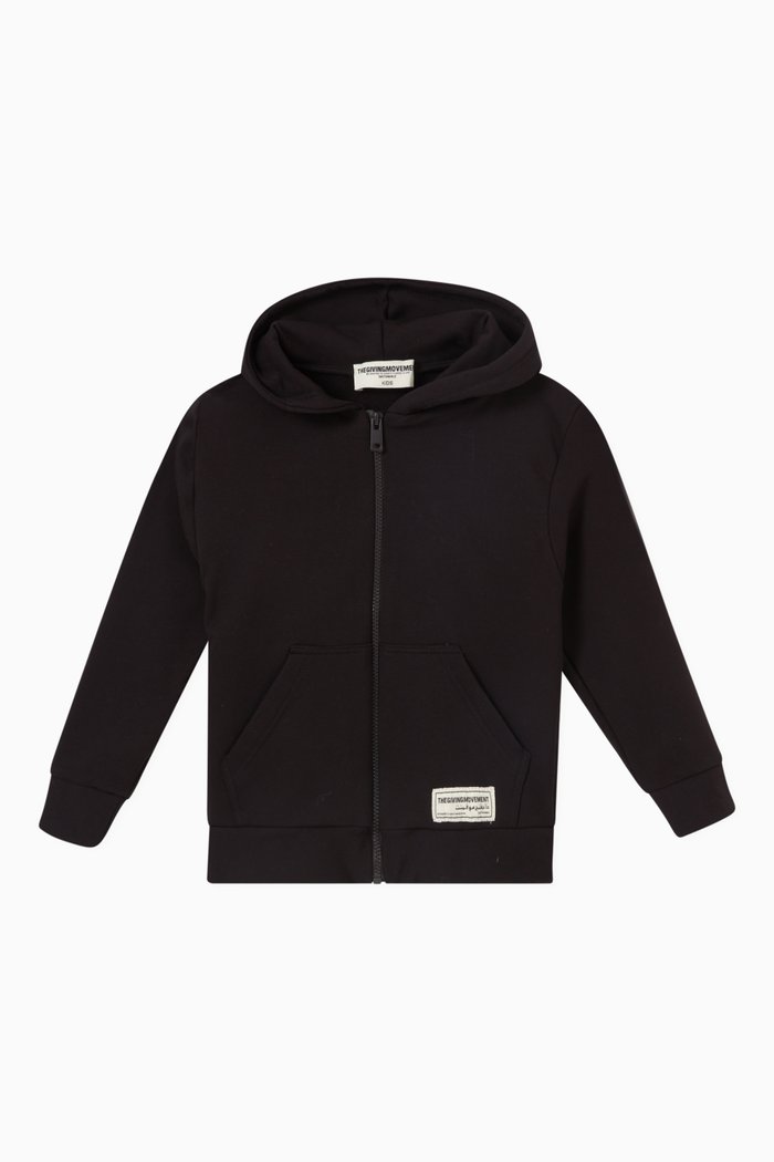 

Logo Lounge Hoodie in Organic Cotton, Black