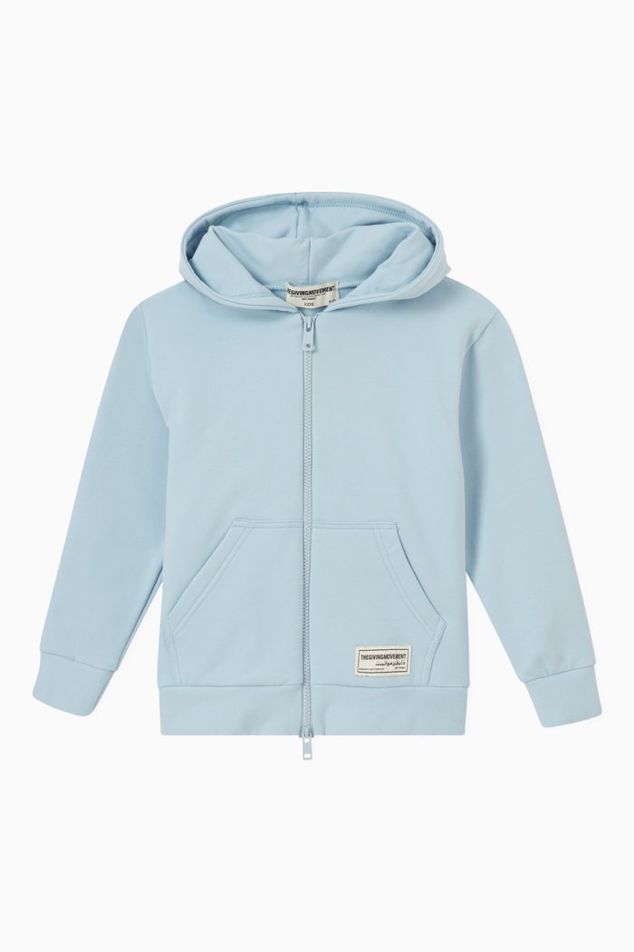 

Logo Lounge Hoodie in Organic Cotton, Blue