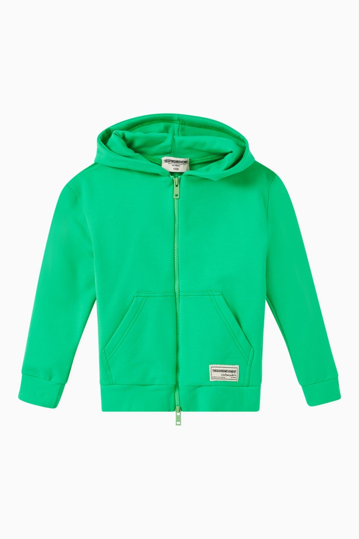 

Logo Lounge Hoodie in Organic Cotton, Green