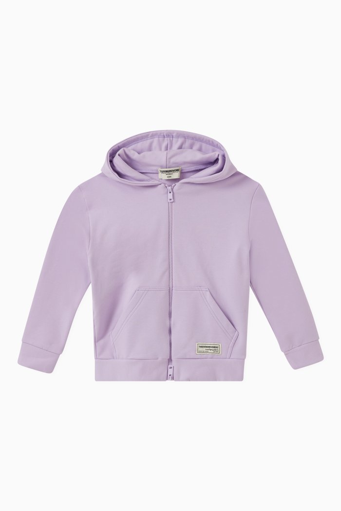 Logo Lounge Hoodie in Organic Cotton, Purple