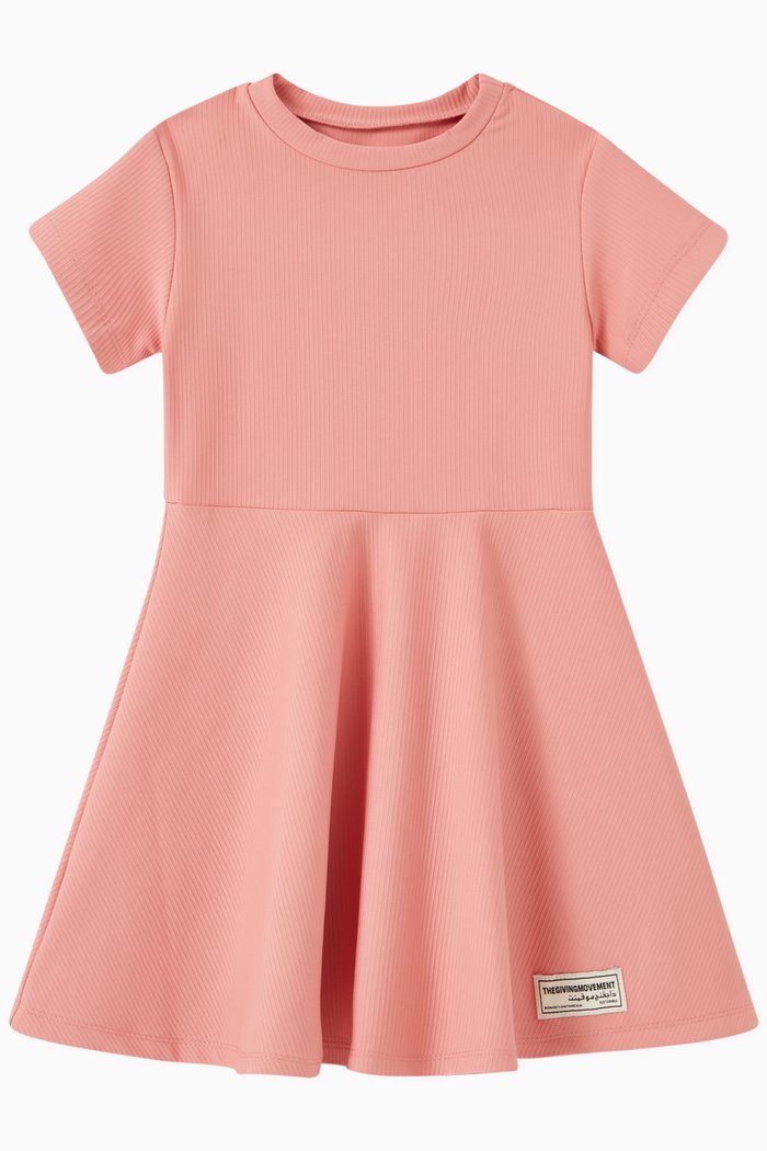 

Ribbed Logo Dress, Pink