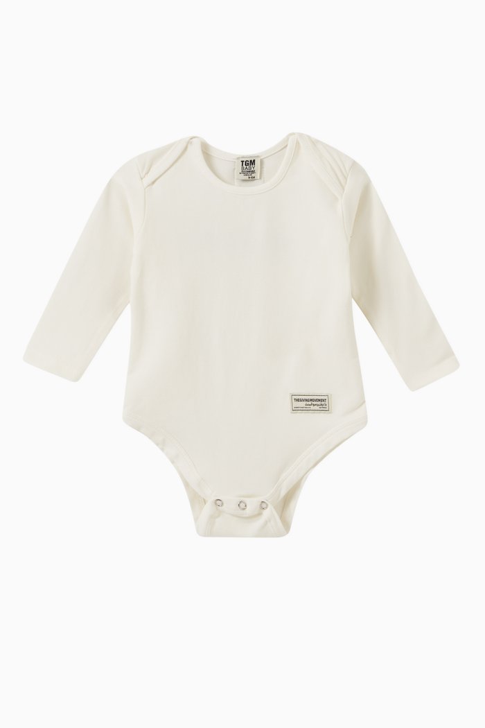 

Logo Bodysuit in Organic Cotencel, White