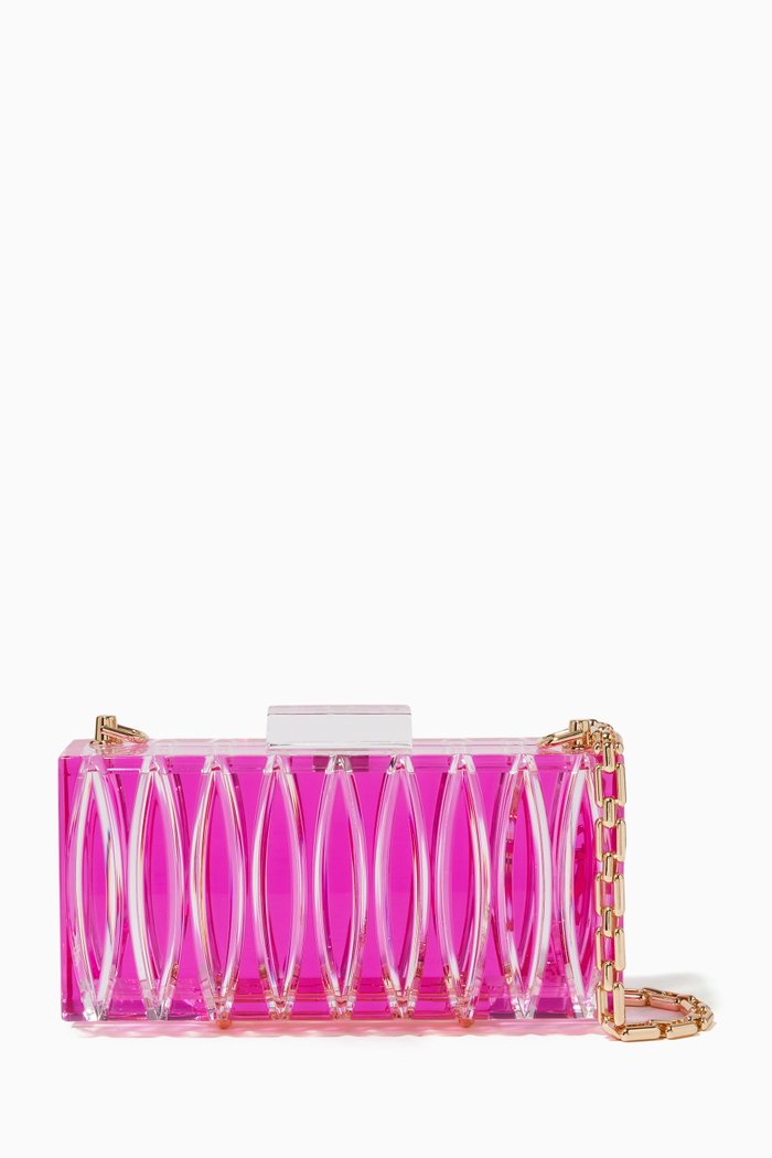 

Bea Clutch Bag in Acrylic, Pink