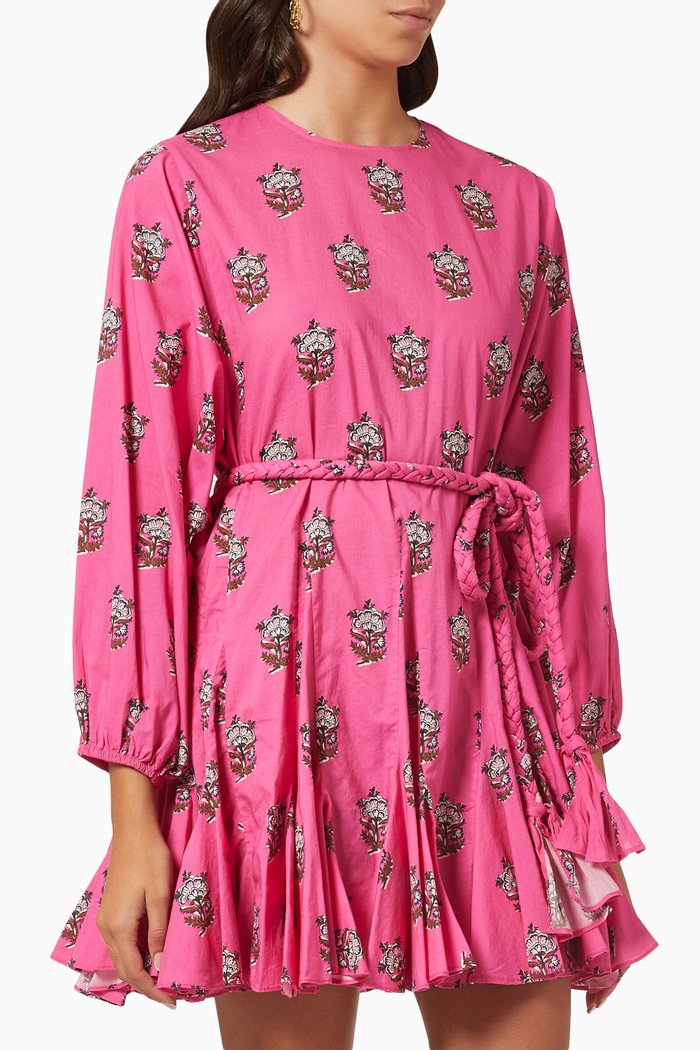 

Ella Mini Dress in Cotton Cambric, Pink