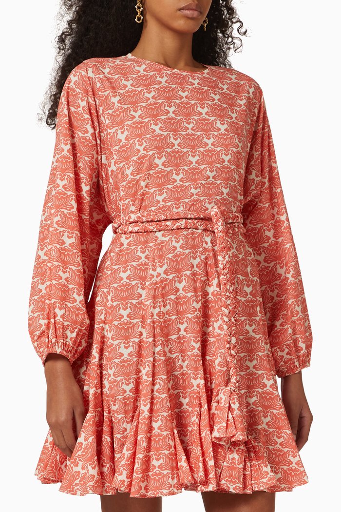 

Ella Mini Dress in Cotton Cambric, Orange