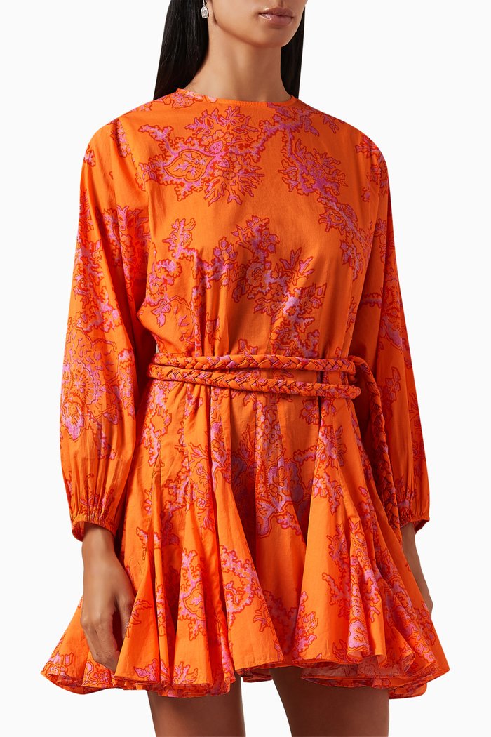 

Ella Mini Dress in Cotton Cambric, Orange