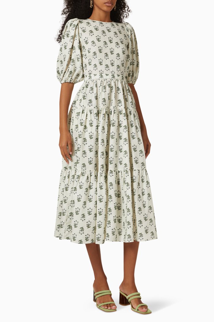 

Maryam Midi Dress in Linen, Neutral