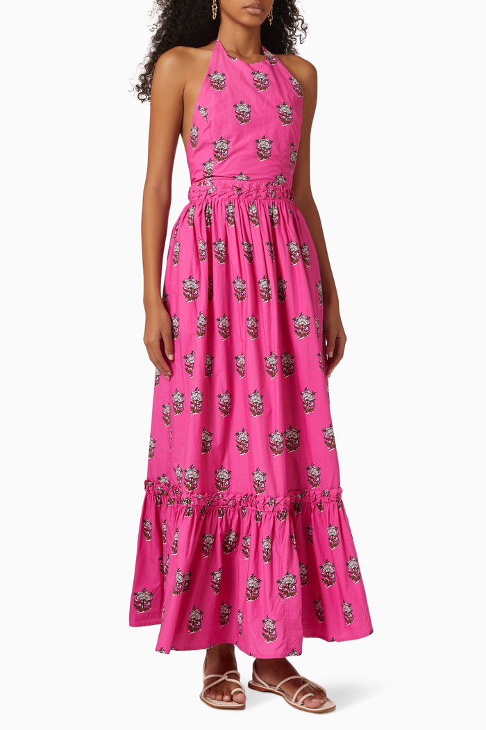 

Salena Maxi Dress in Cotton, Pink