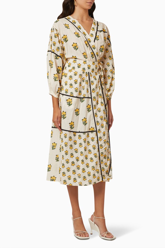 

Vedha Midi Dress in Cotton, Neutral