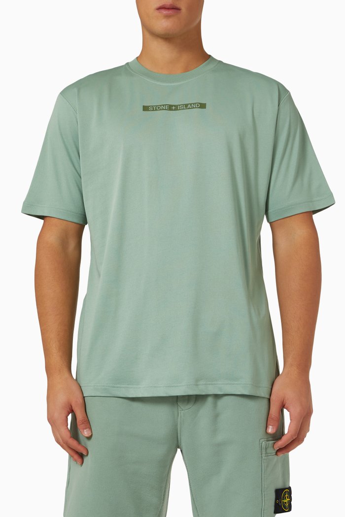 

Logo Patch T-shirt in Organic Cotton-blend, Green