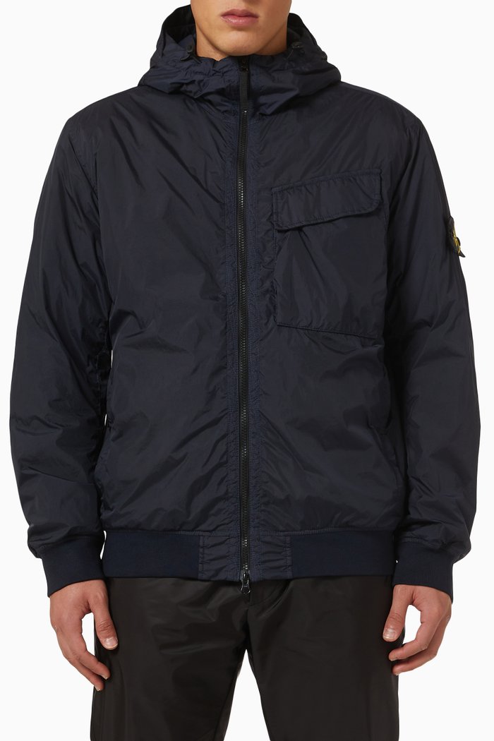 

Garment Dyed Hooded Blouson in Crinkle Reps R-NY with PrimaLoft®-TC, Blue