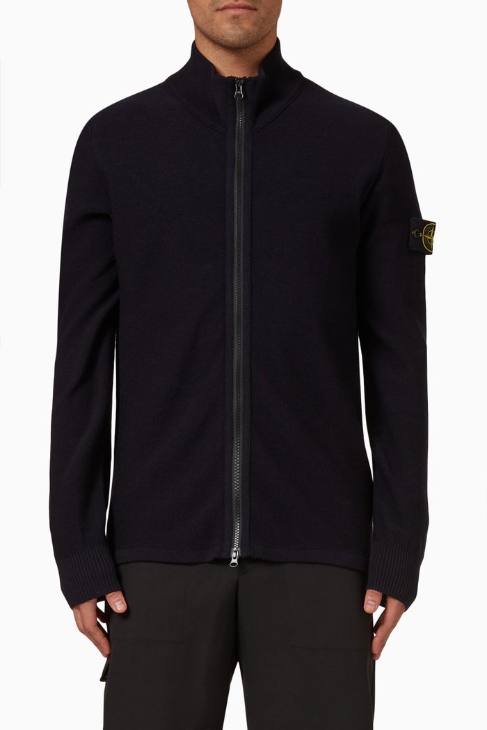 

Zip Sweatshirt in Wool, Blue