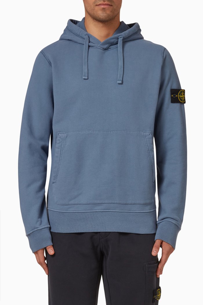 

Compass Patch Hoodie in Fleece, Blue