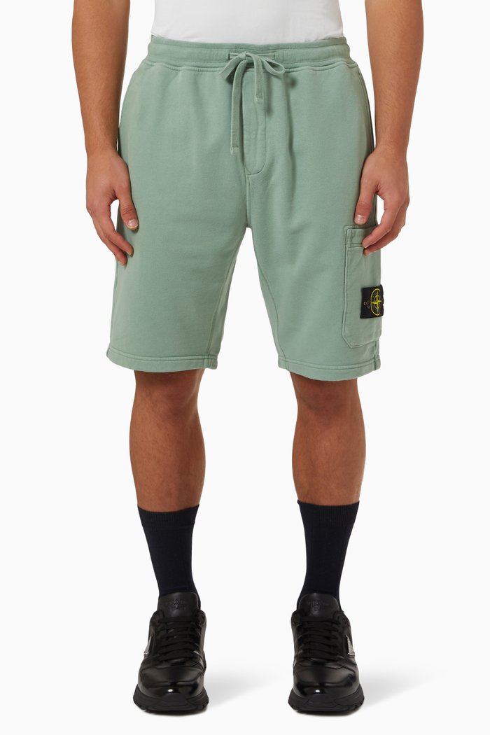

Logo Patch Bermuda Shorts in Cotton-fleece, Green